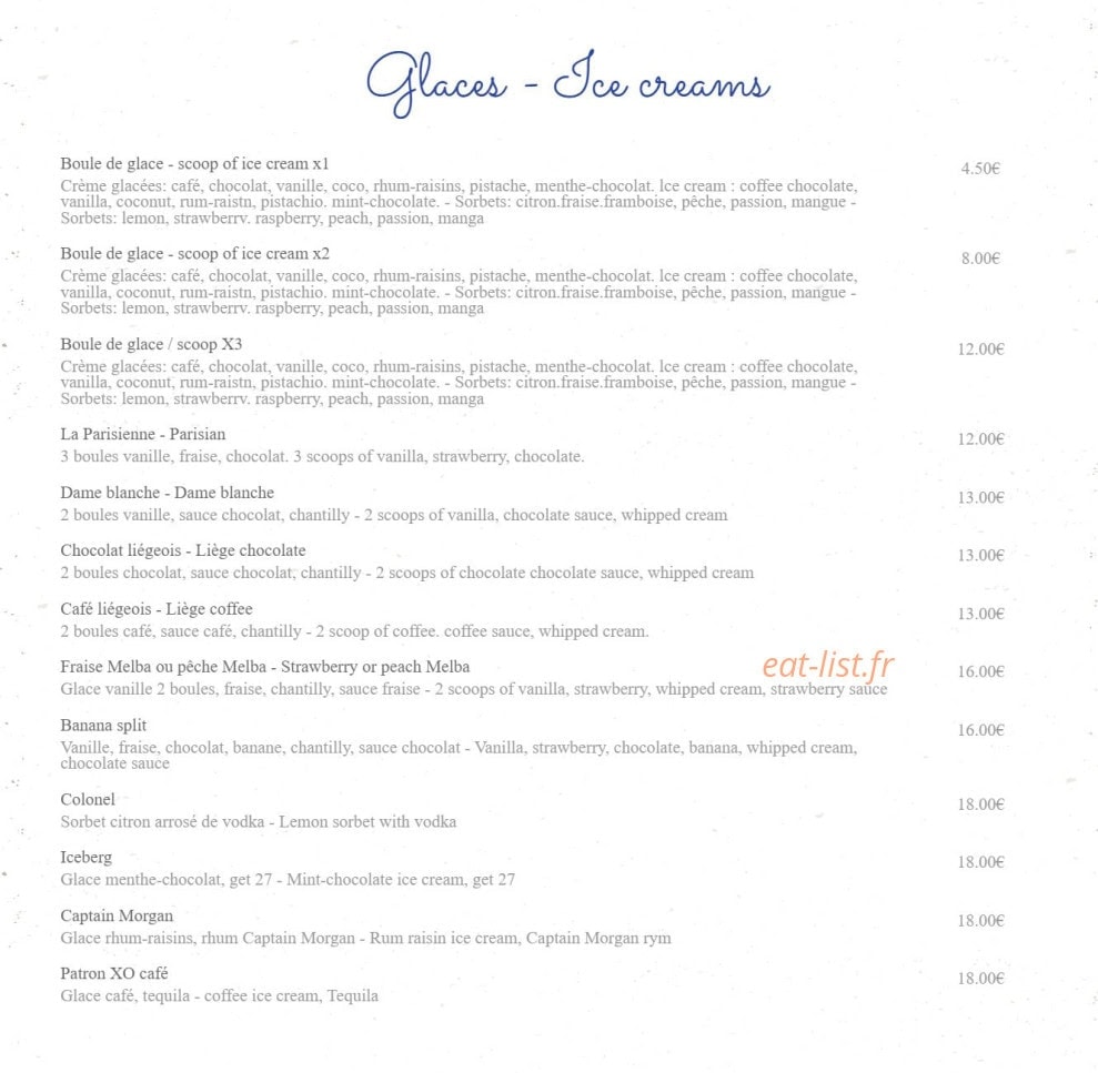 Café de Paris — carte page 5