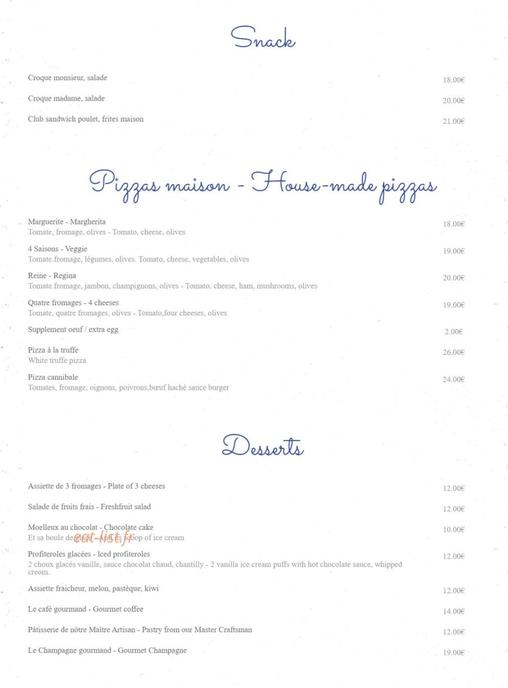 Café de Paris — carte page 4