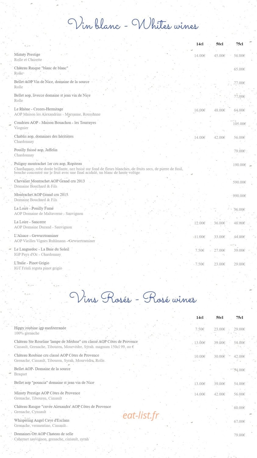 Café de Paris — carte page 8