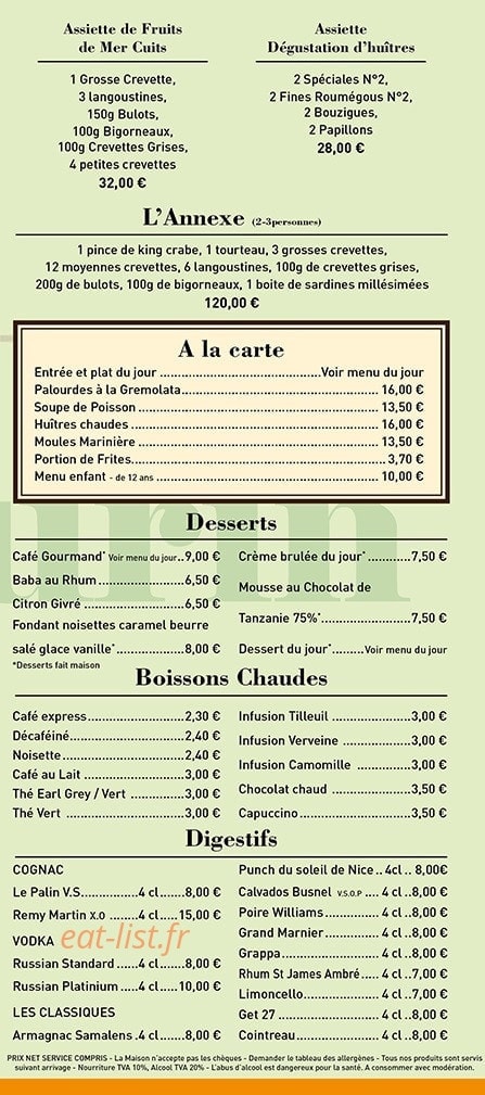 Cafe De Turin — carte page 1