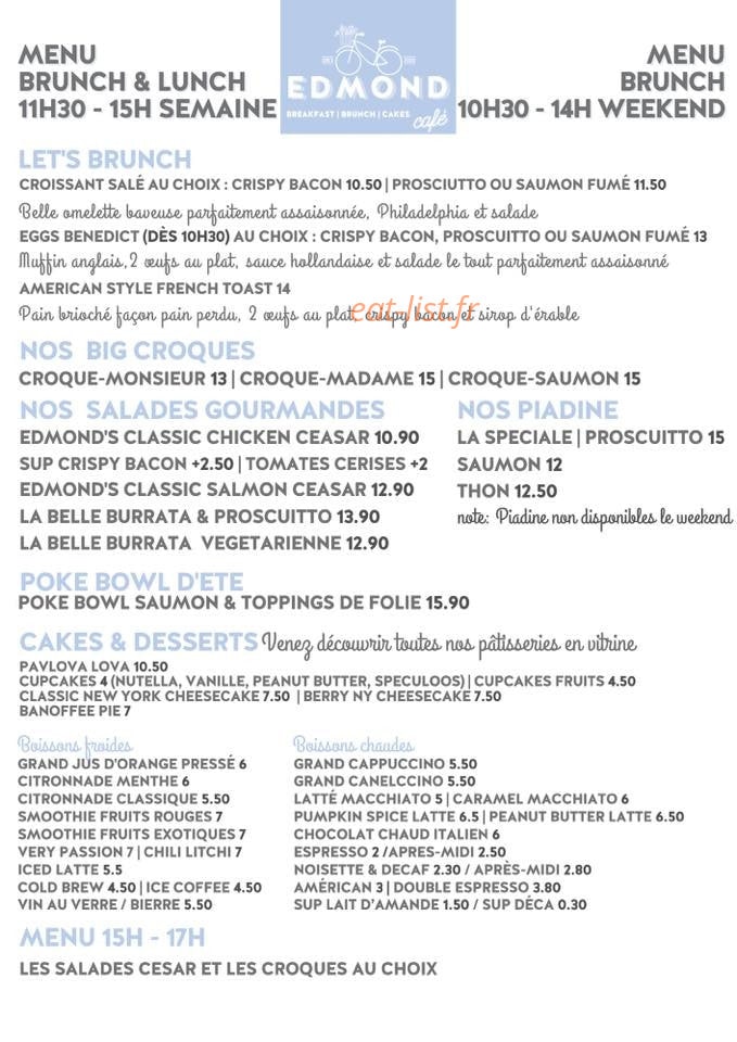 Café Edmond — carte page 2