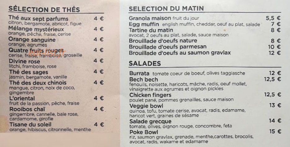 Cafe Fino — carte page 1