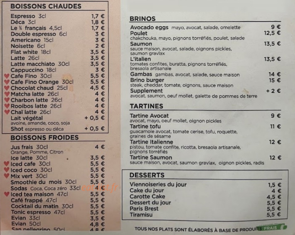 Cafe Fino — carte page 2