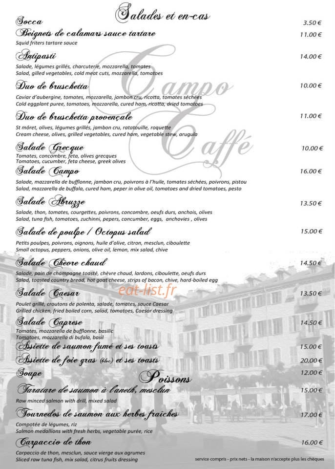 Campo Caffé — carte page 2