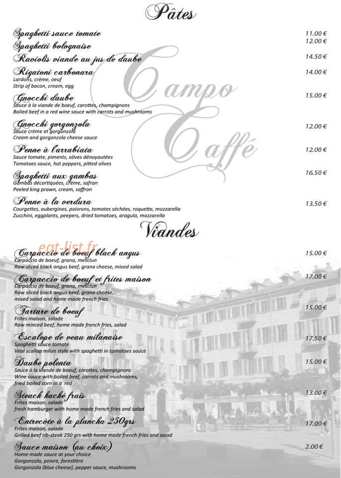 Campo Caffé — carte page 4
