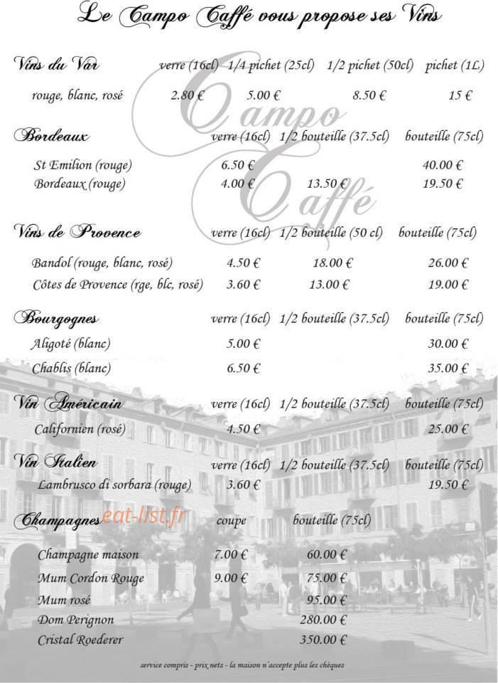 Campo Caffé — carte page 6