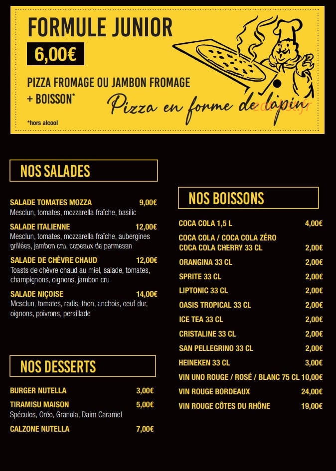 Casa Pizza — carte page 7