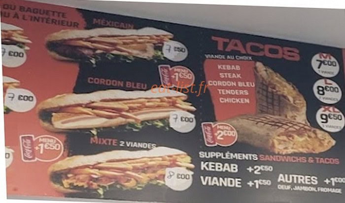 Castor Kebab — carte page 1