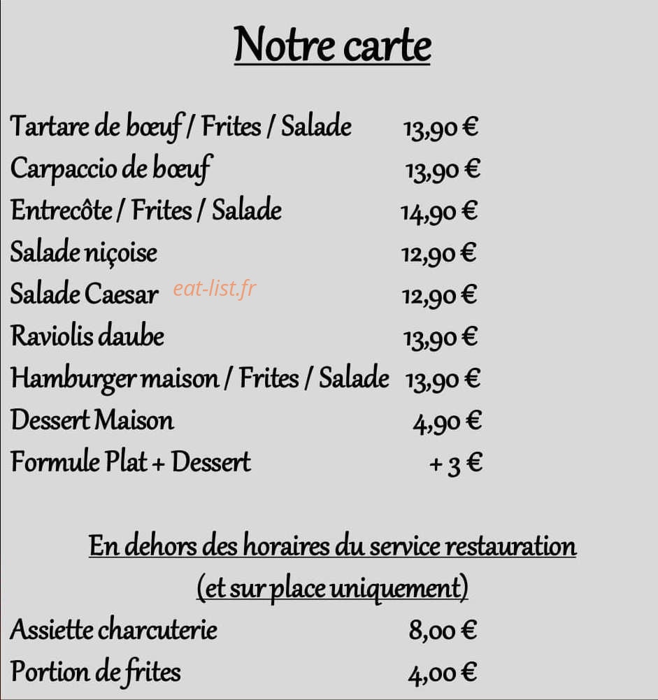 Chez Angelo — carte page 1