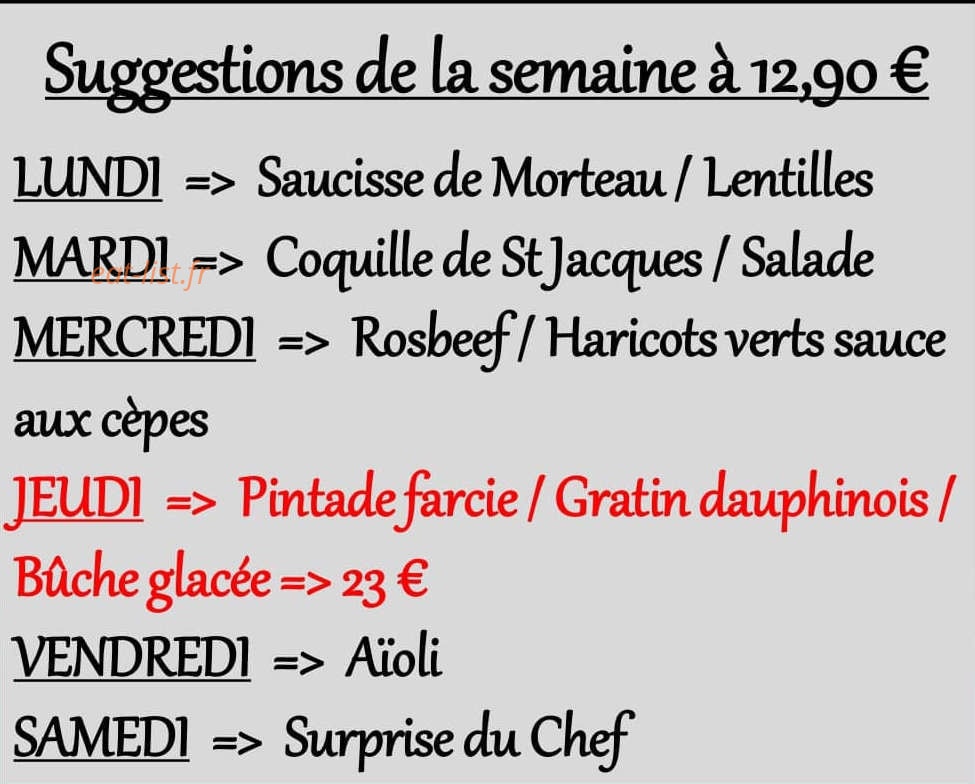 Chez Angelo — carte page 2