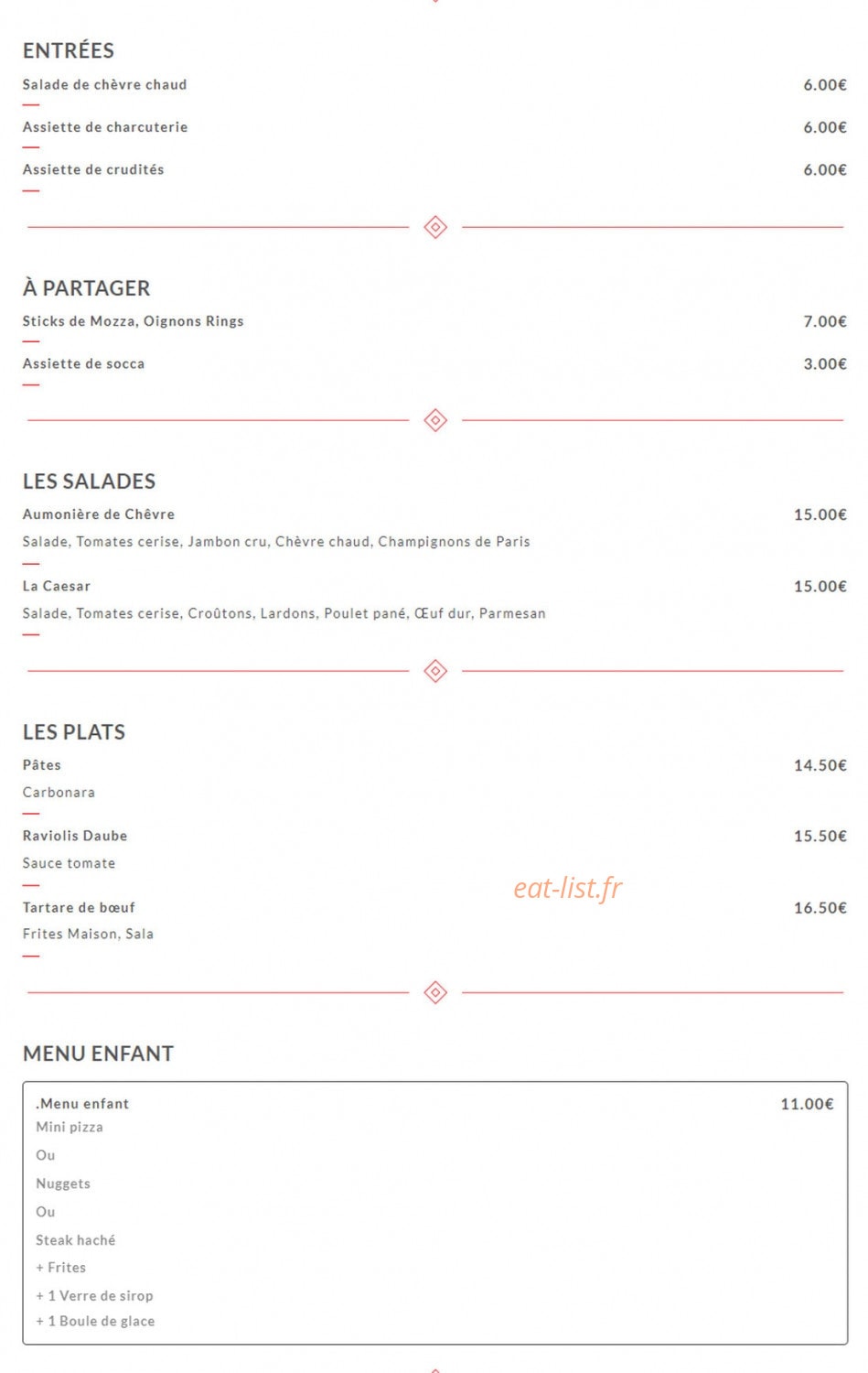 Chez Garpo — carte page 3