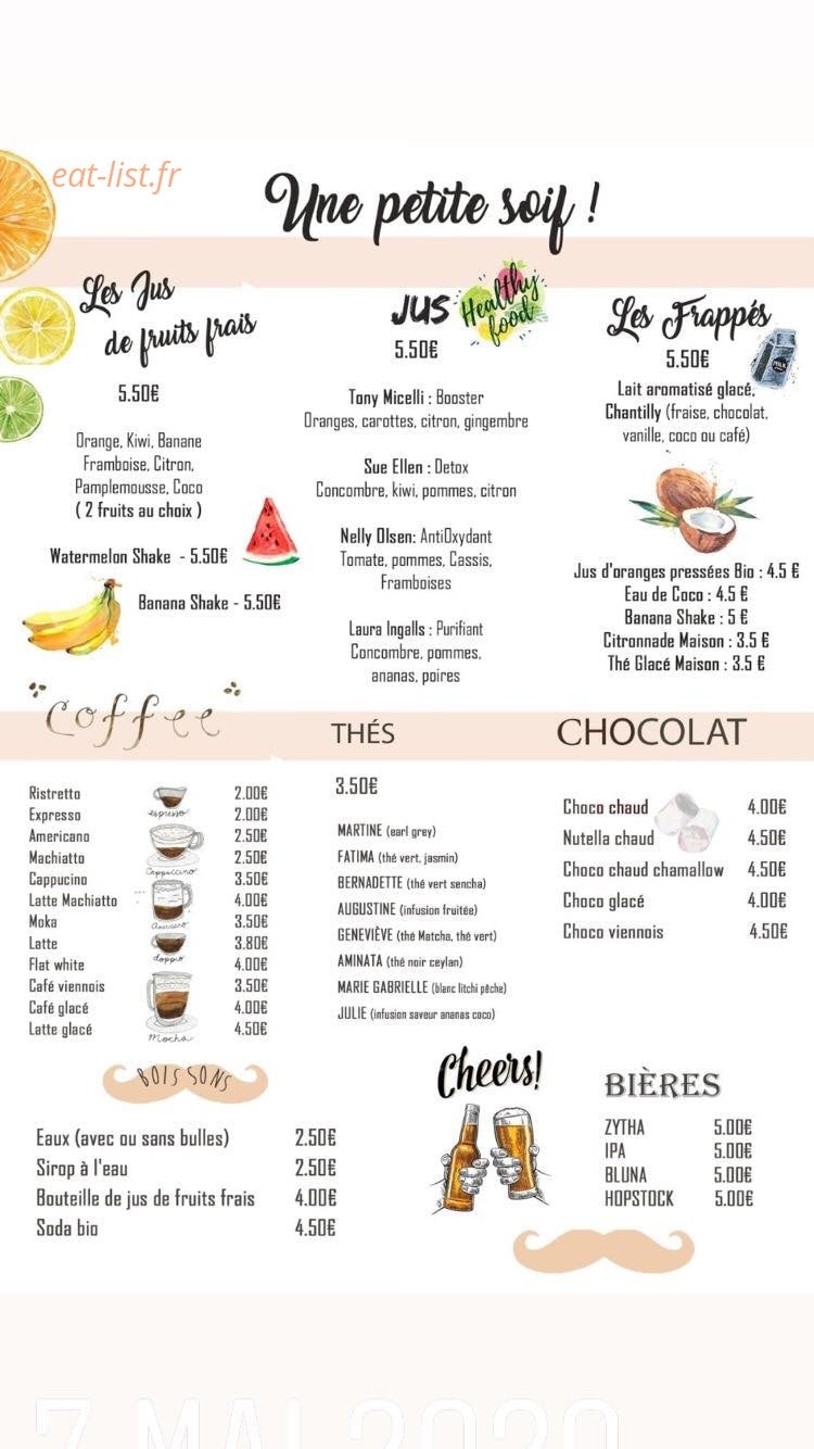 Chez Les Garçons — carte page 1