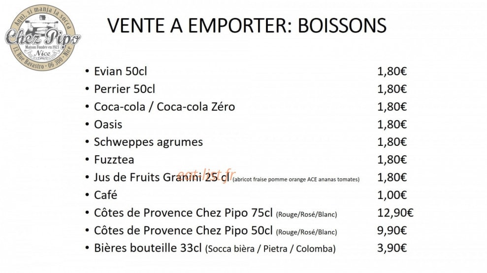 Chez Pipo — carte page 3