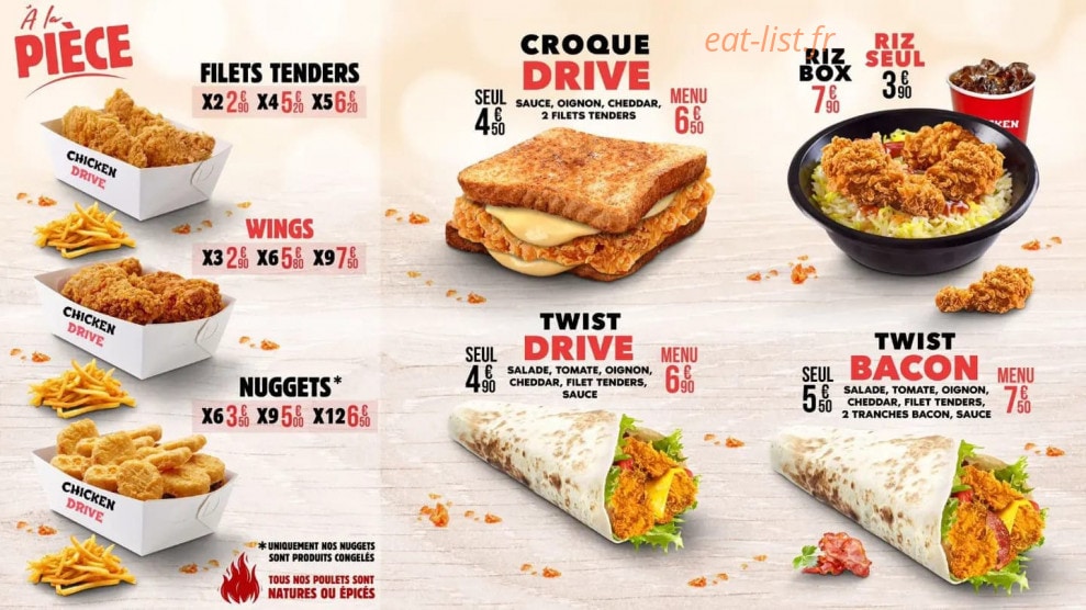Chicken Drive — carte page 3