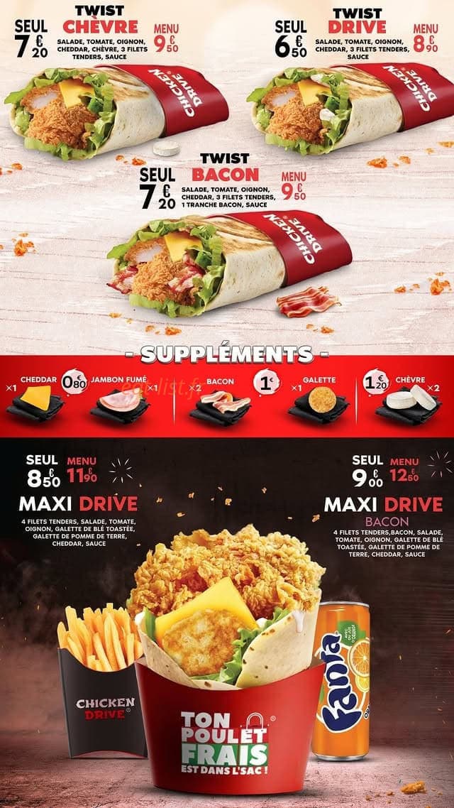 Chicken Drive — carte page 1