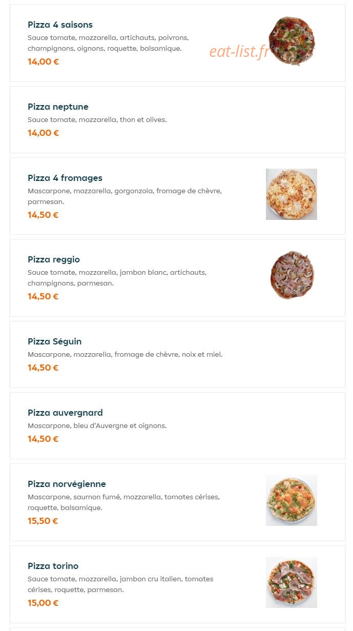 Ci Pizza — carte page 2