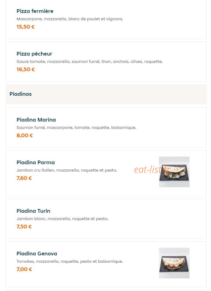 Ci Pizza — carte page 3