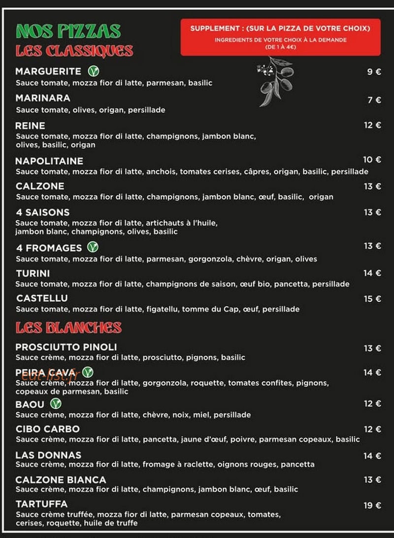 Cibo Trattoria — carte page 3
