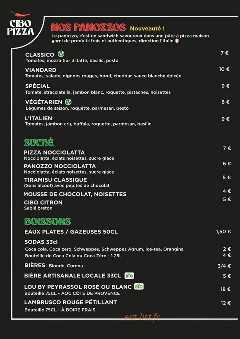 Cibo Trattoria — carte page 5