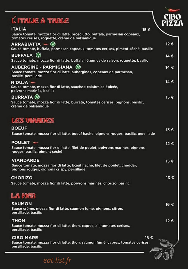Cibo Trattoria — carte page 4