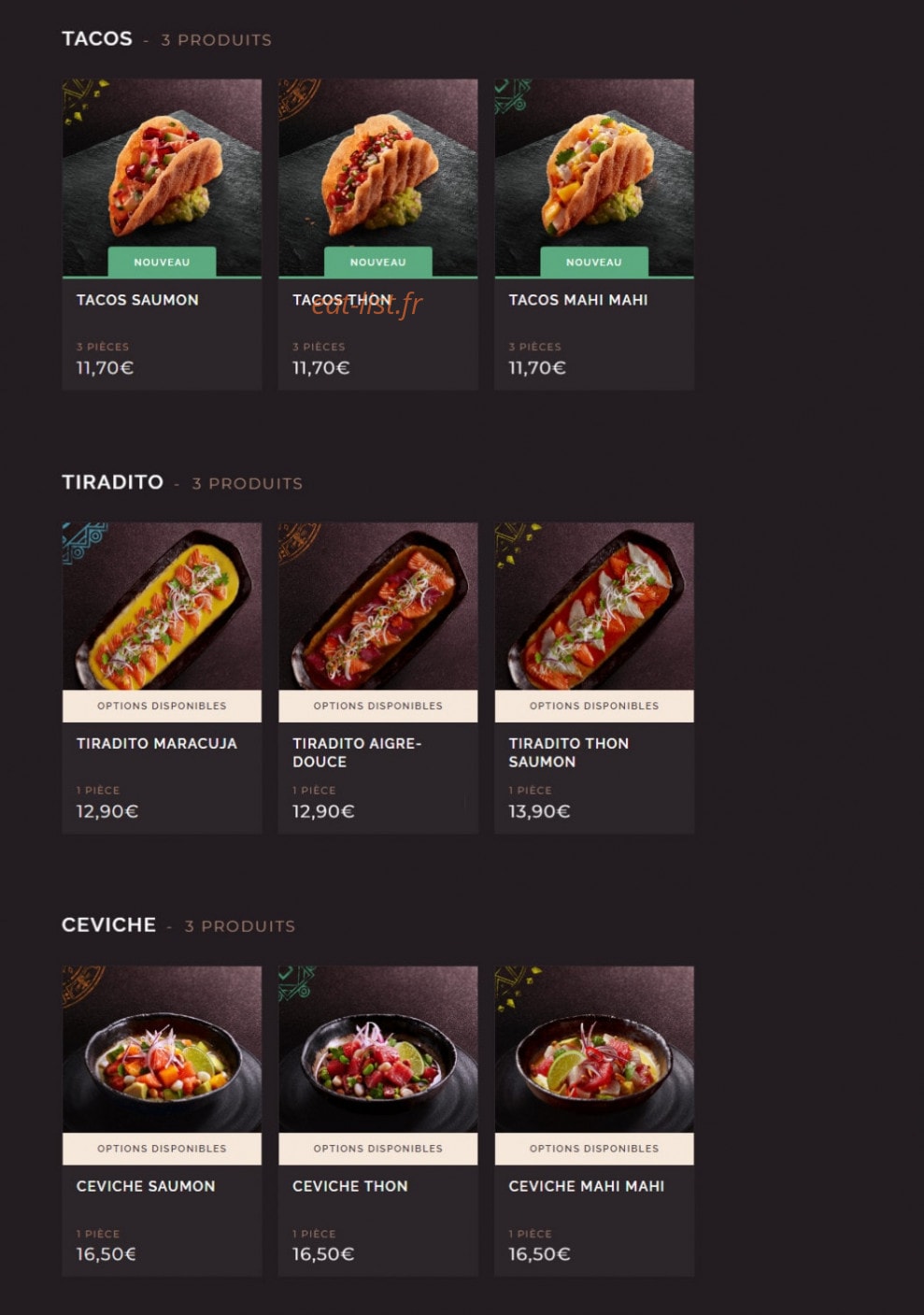 Côté Sushi — carte page 7