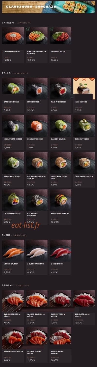 Côté Sushi — carte page 6