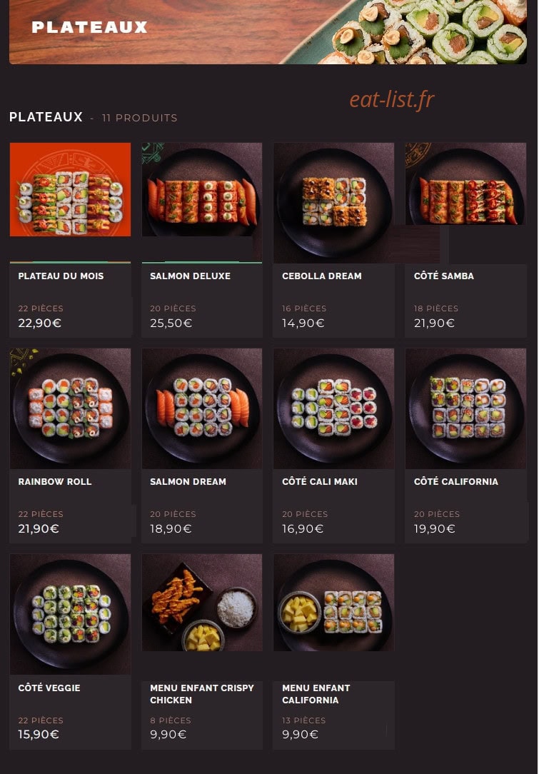 Côté Sushi — carte page 3