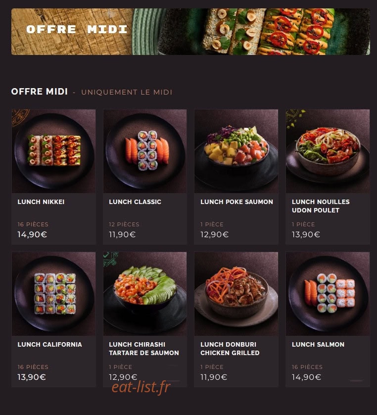 Côté Sushi — carte page 2
