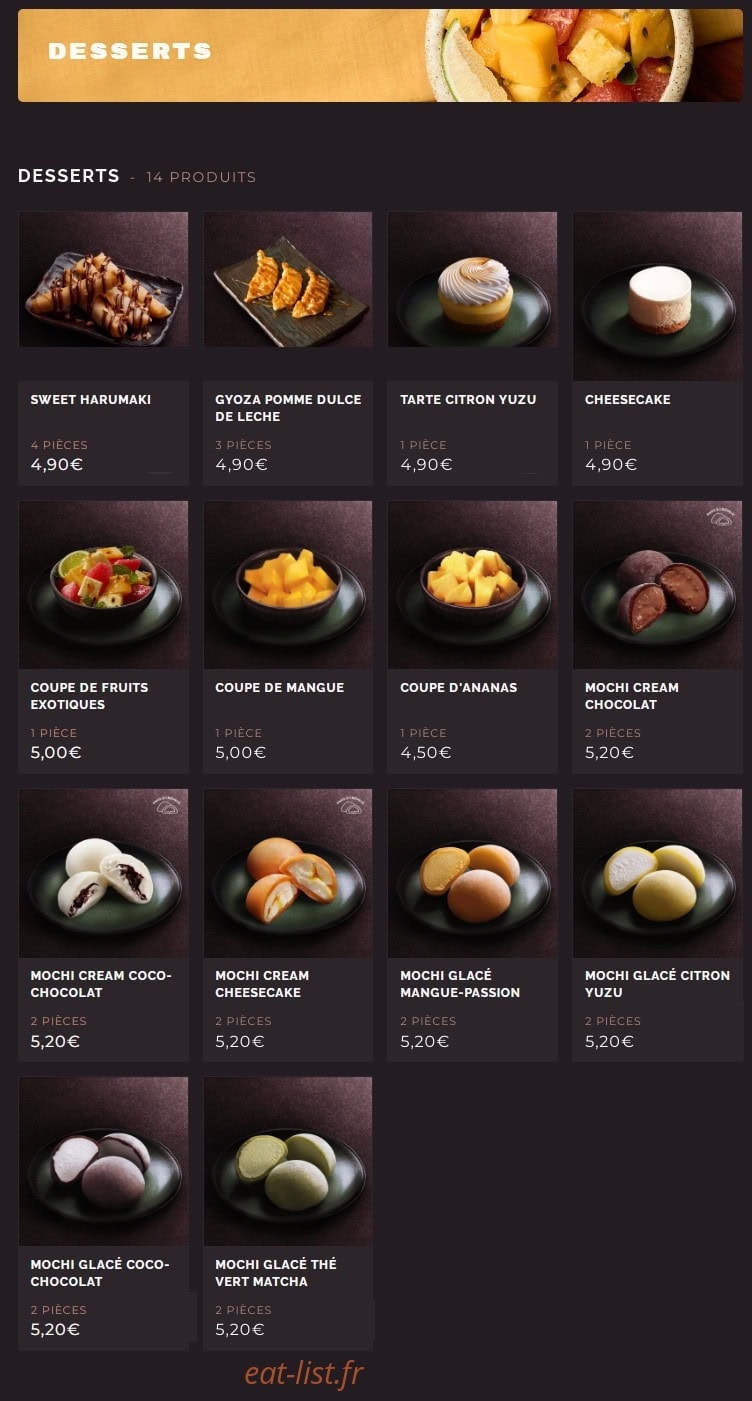 Côté Sushi — carte page 12
