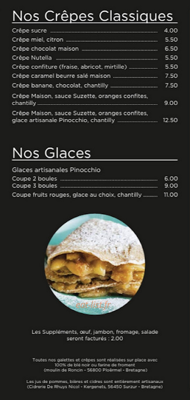 Creperie Suzette — carte page 2