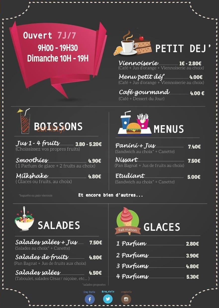 Croq' Etoile — carte page 2
