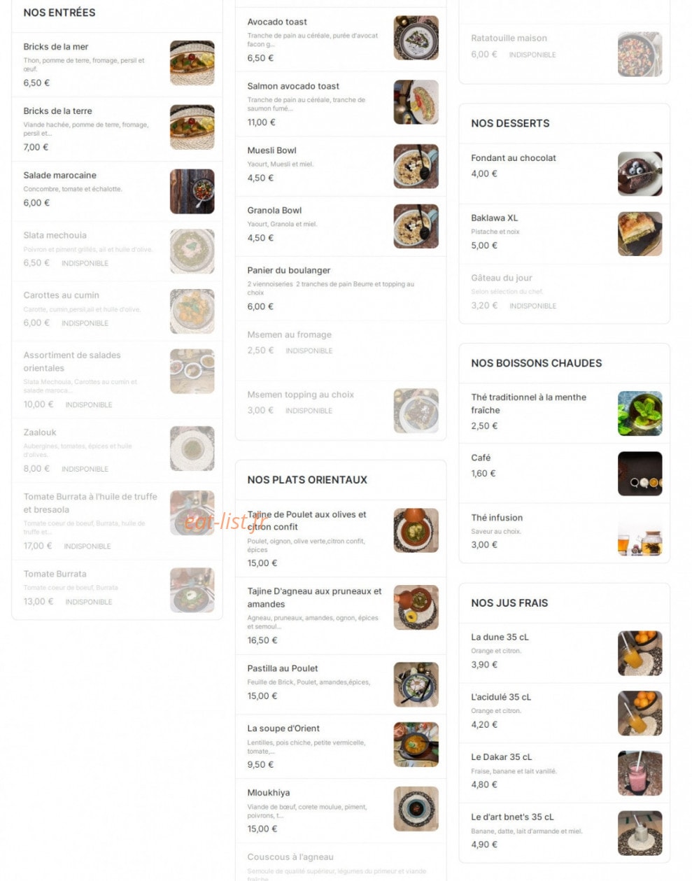 D’art Bnet’s — carte page 2