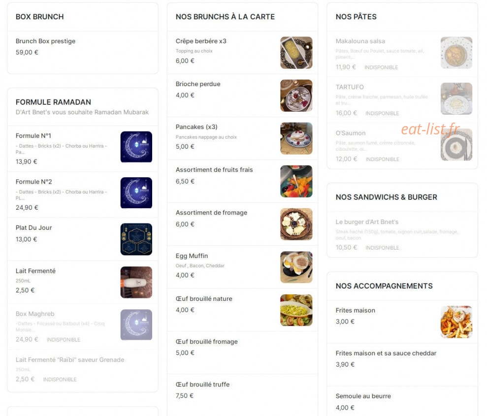 D’art Bnet’s — carte page 1