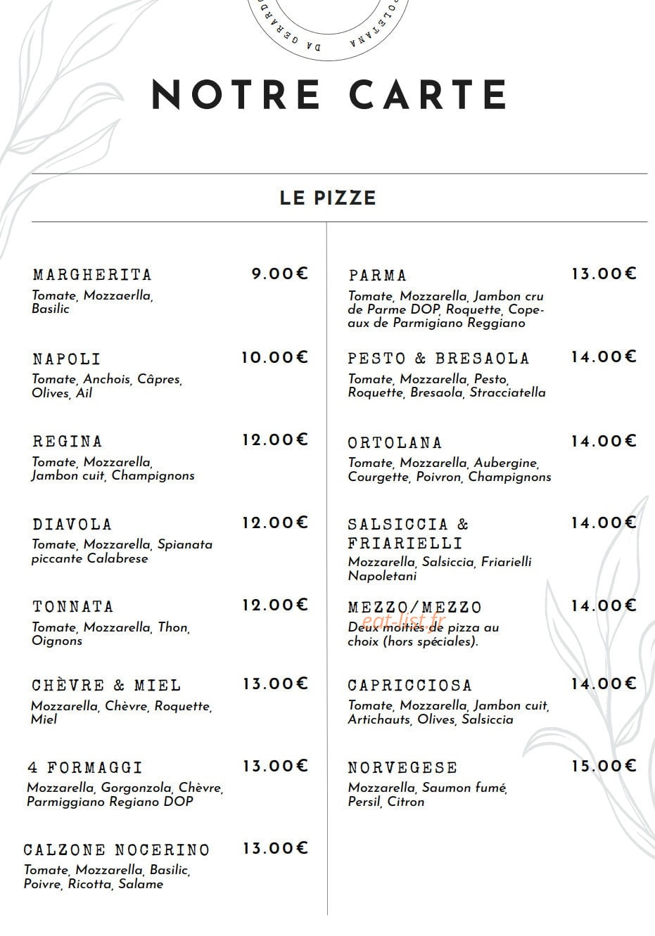 Da Gerardo — carte page 1