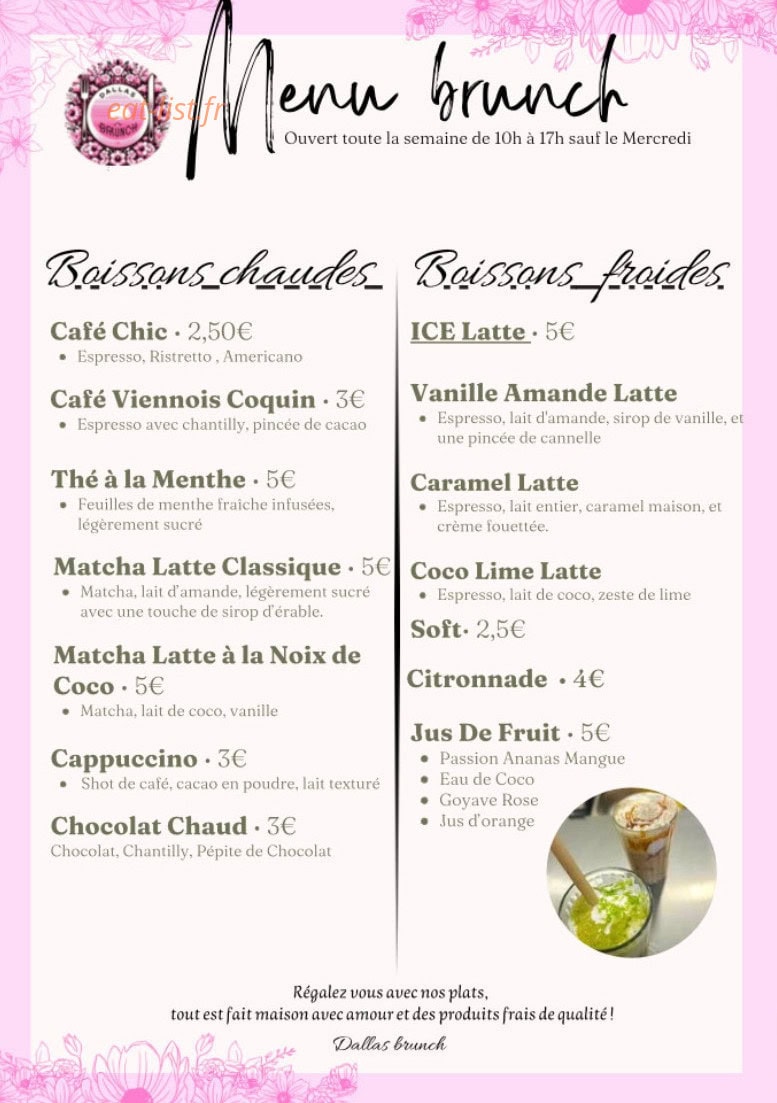 Dallas brunch — carte page 3