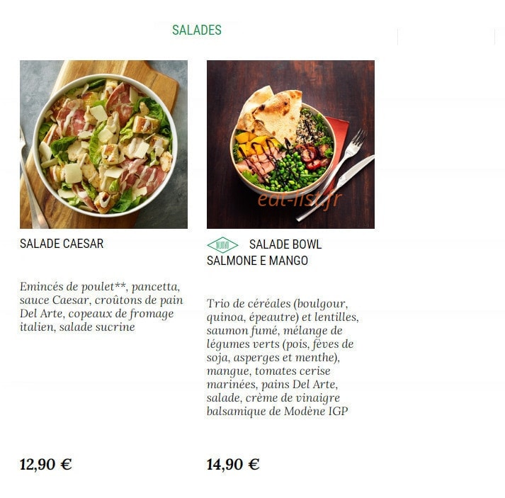 Del Arte — carte page 5