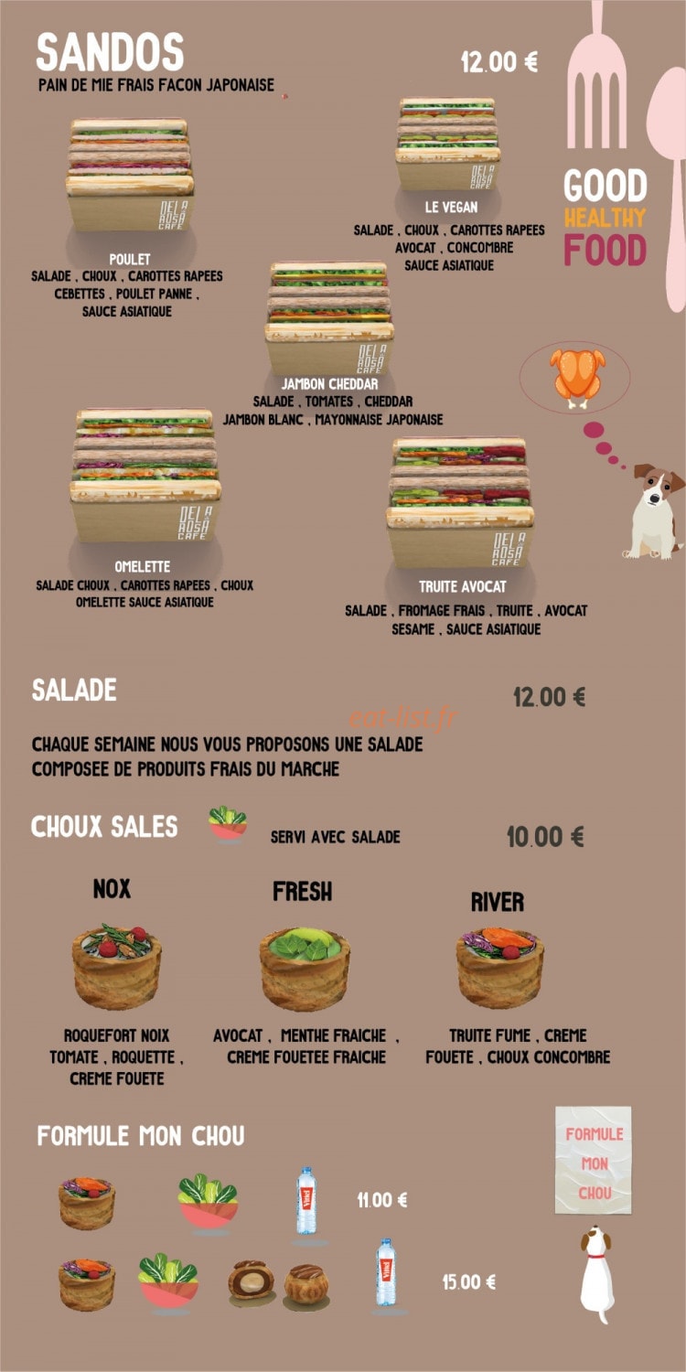 Delarosa cafe — carte page 2