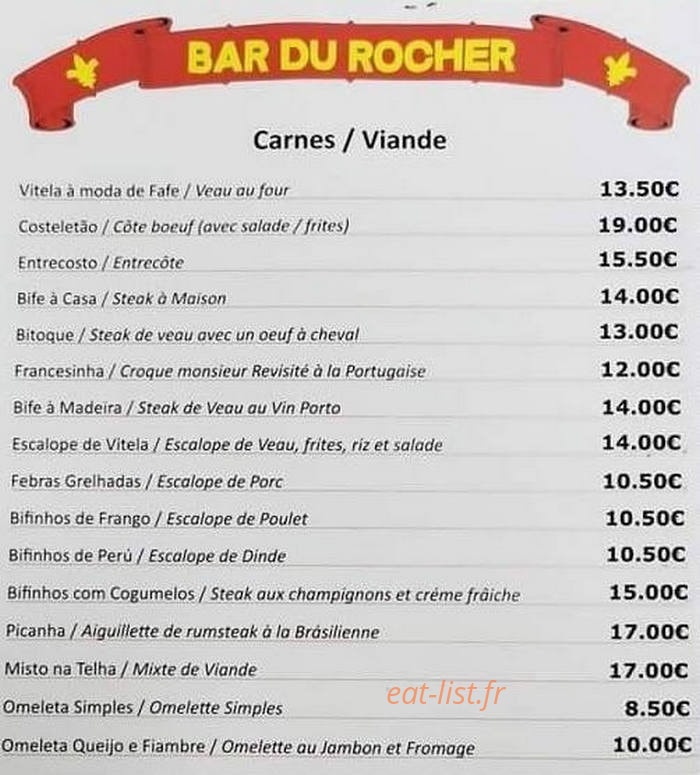 Du Rocher — carte page 1