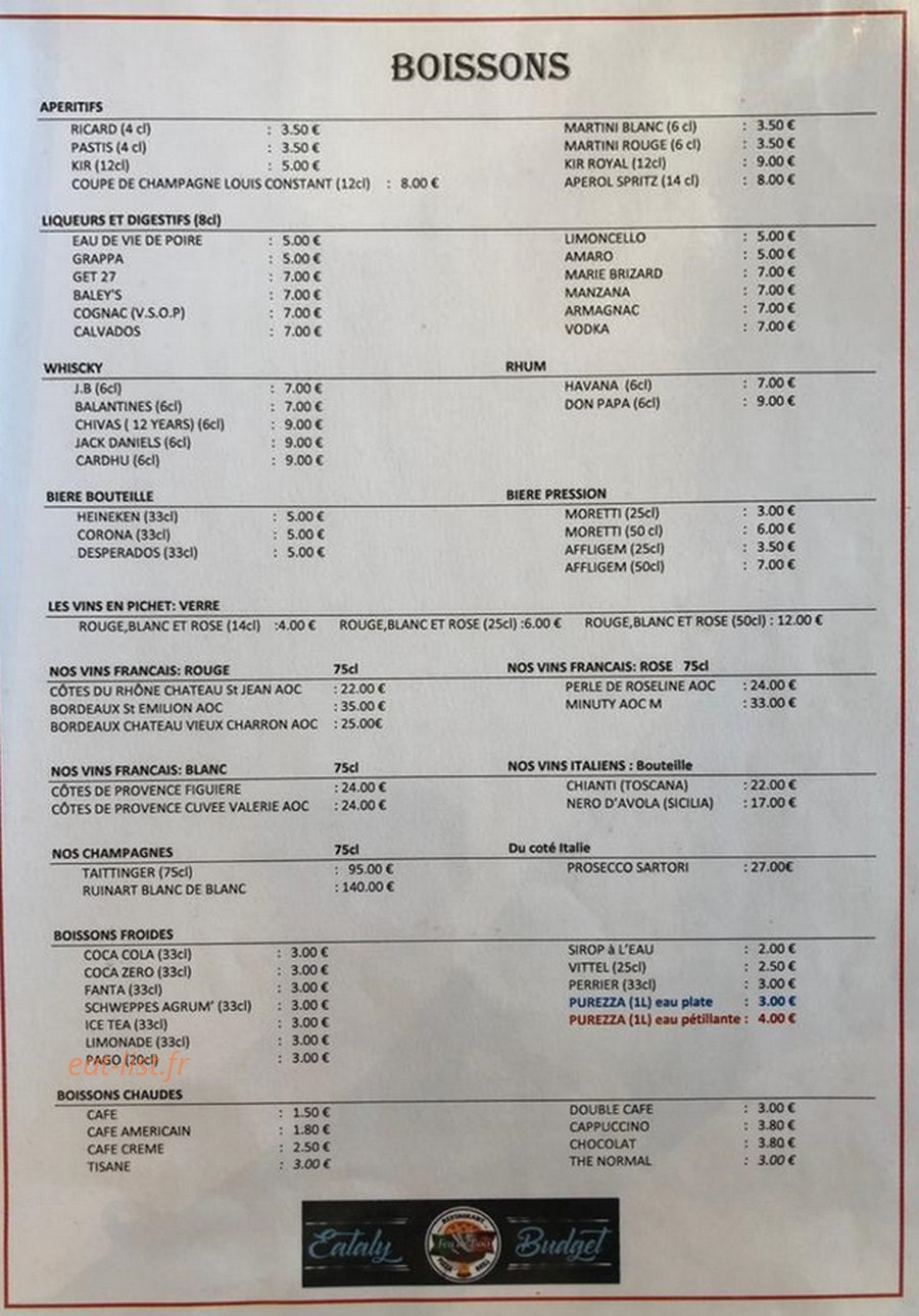 Eataly Budget — carte page 2