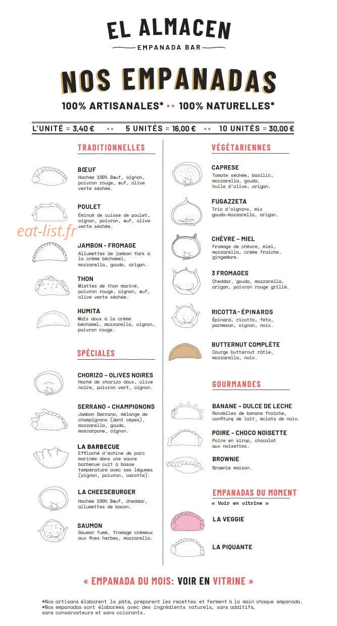 El Almacen — carte page 1