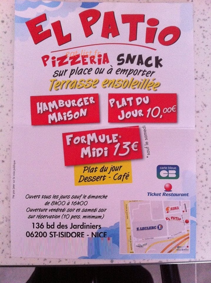 El Patio — carte page 1