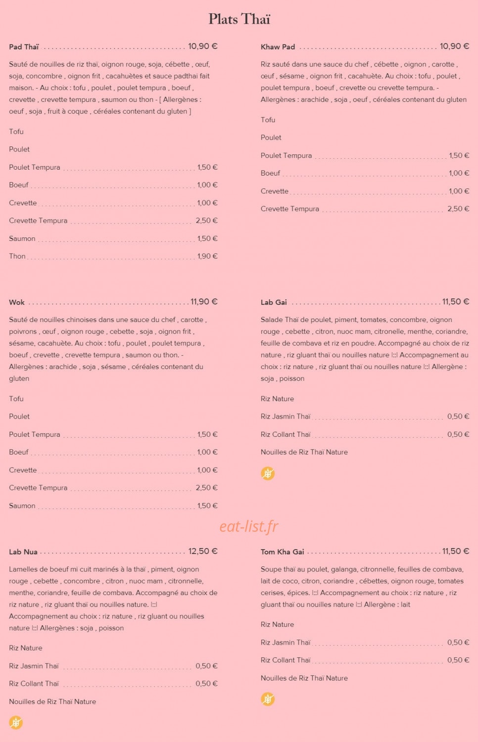 Fairy Sushi & Thai — carte page 5