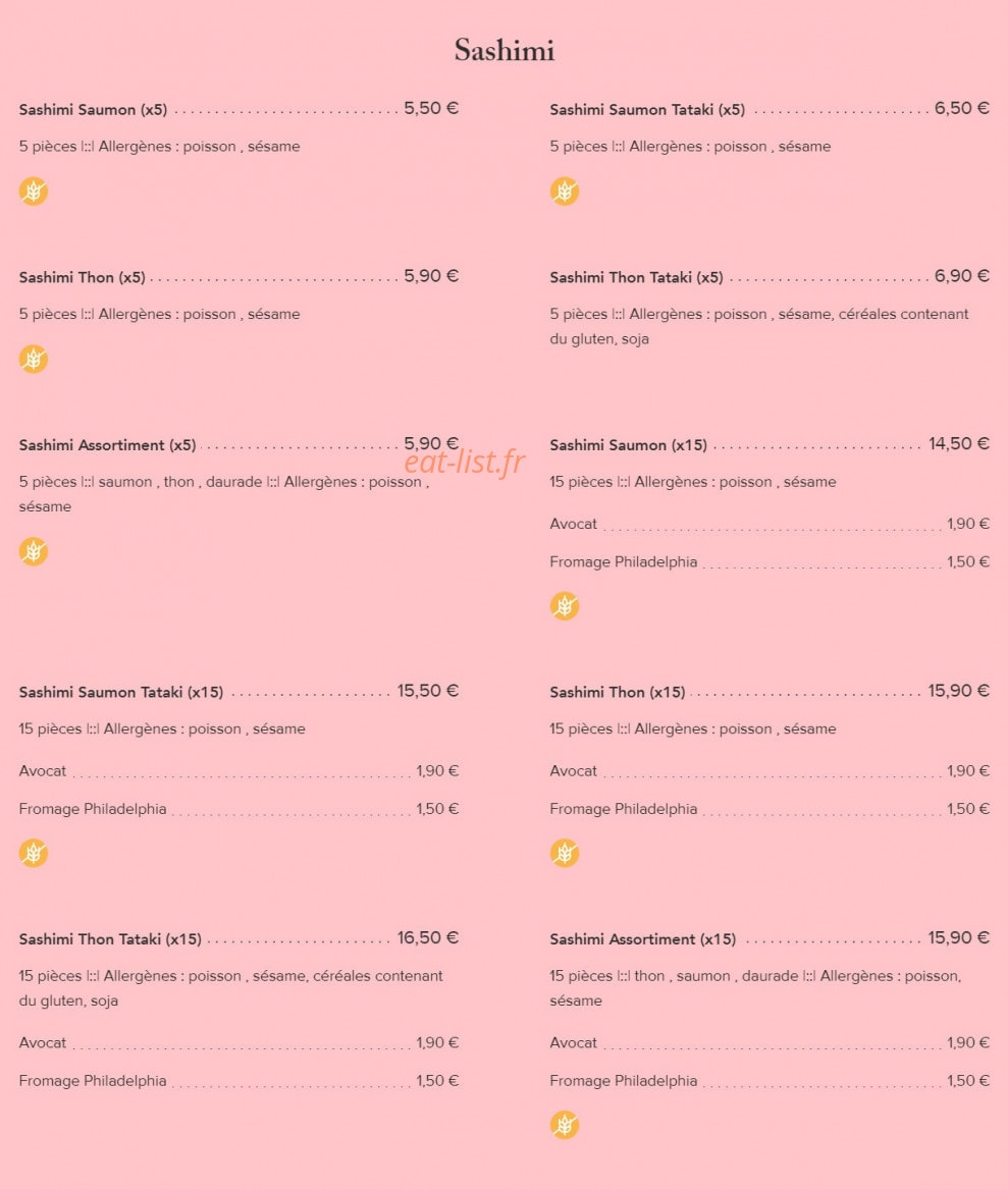 Fairy Sushi & Thai — carte page 10
