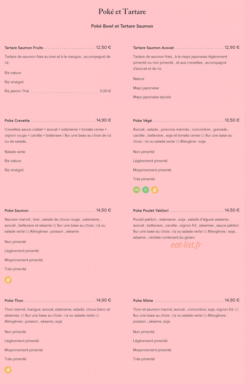 Fairy Sushi & Thai — carte page 7