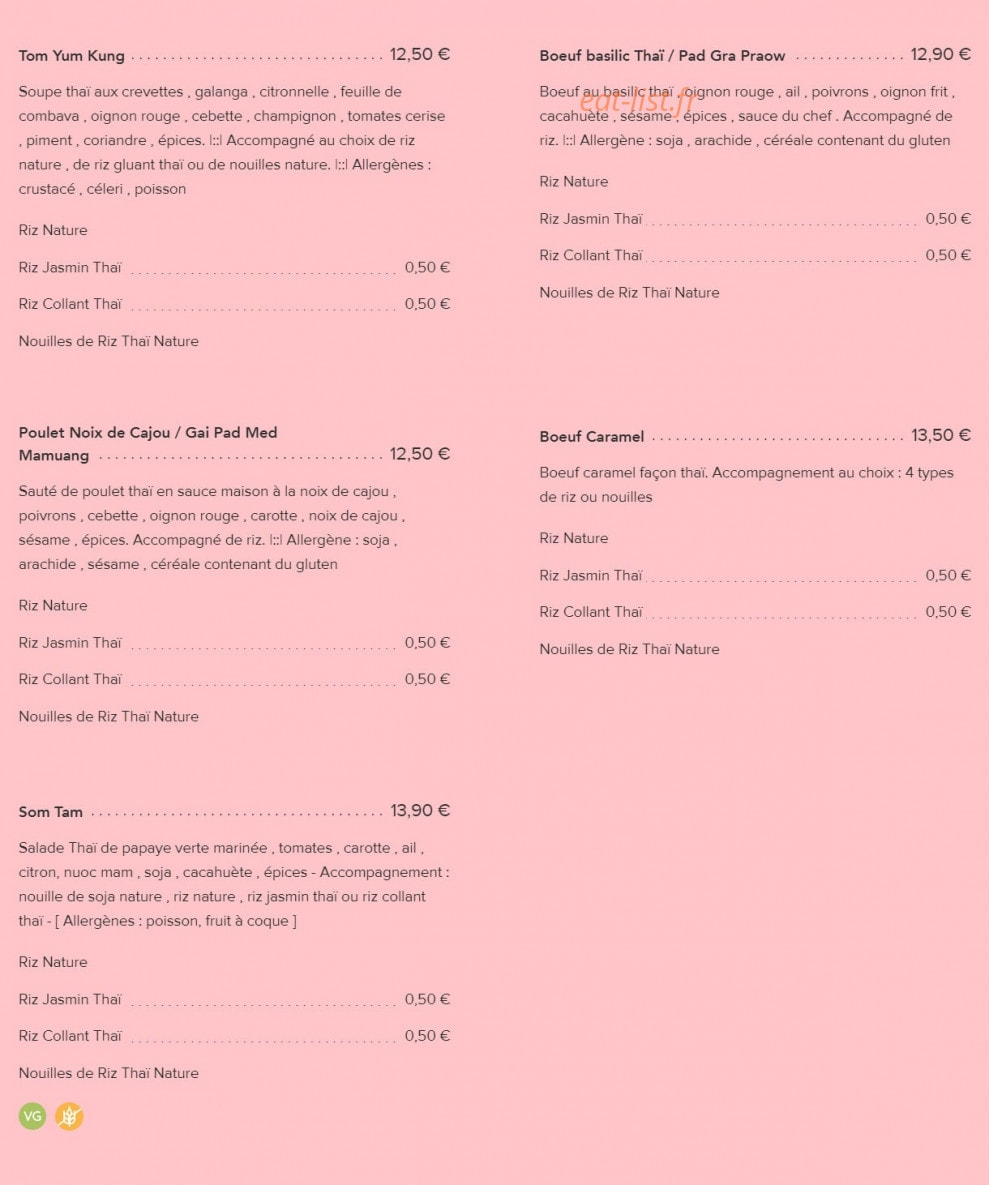 Fairy Sushi & Thai — carte page 6