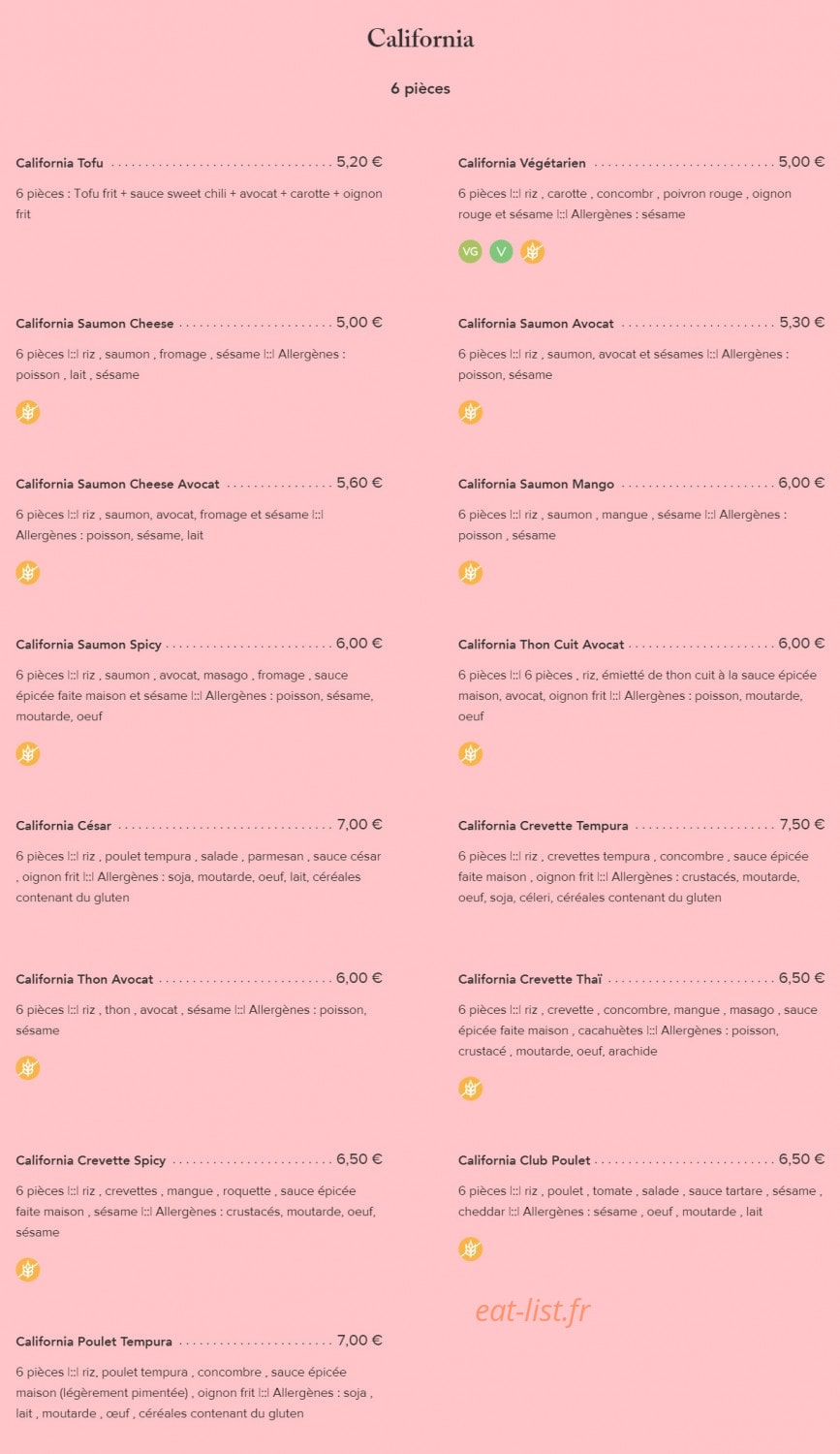 Fairy Sushi & Thai — carte page 13