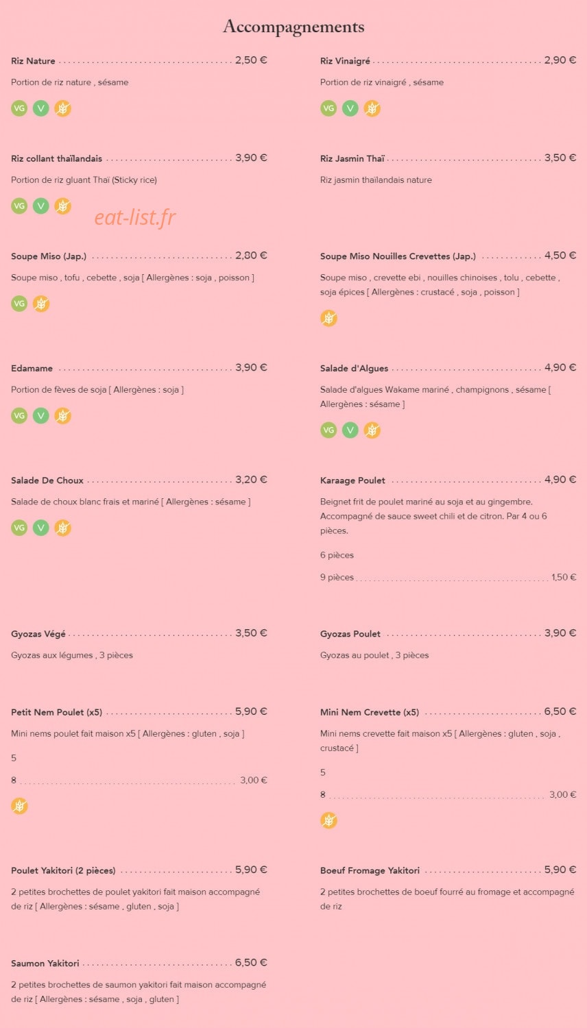 Fairy Sushi & Thai — carte page 3