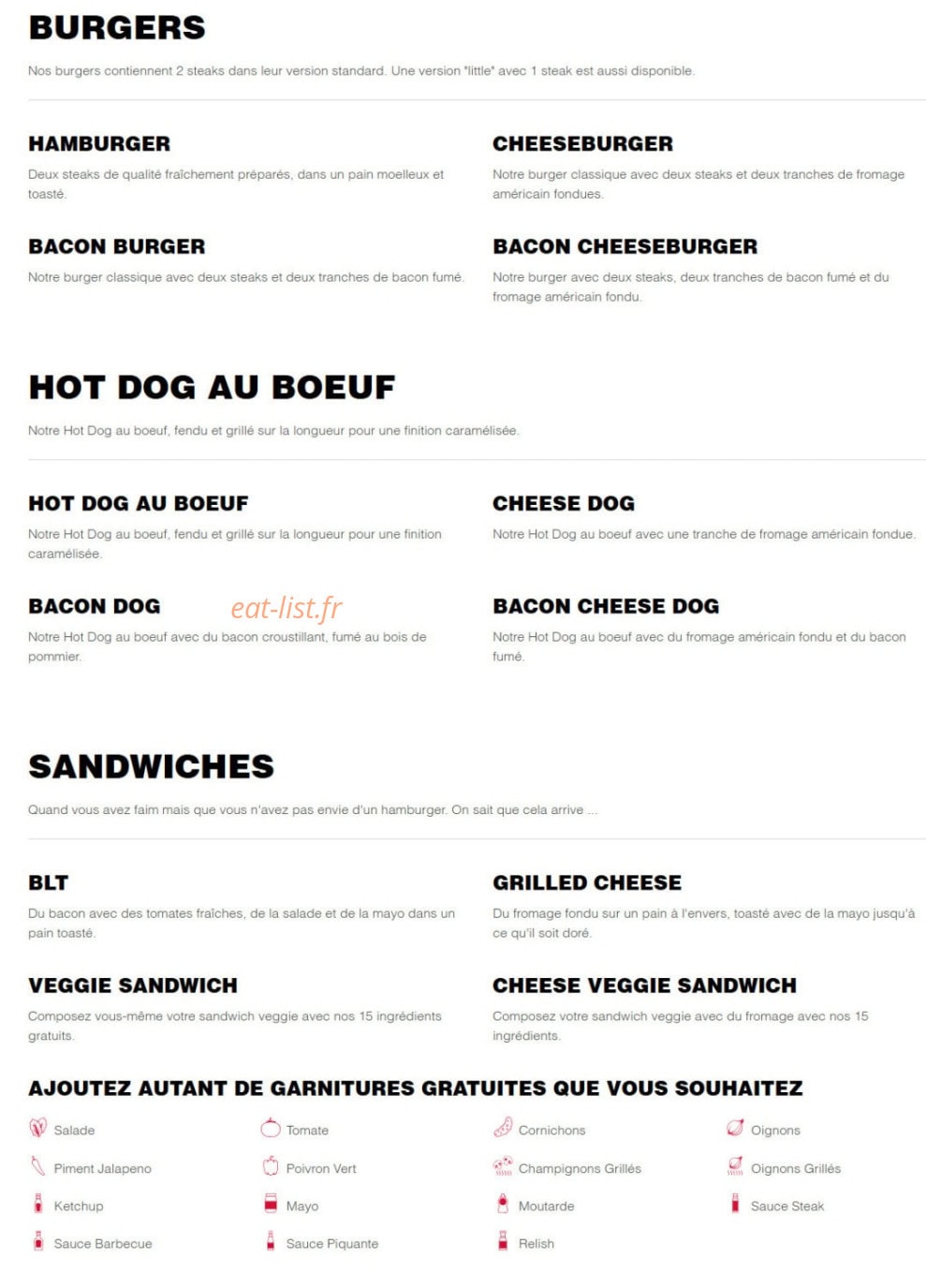 Five Guys — carte page 1