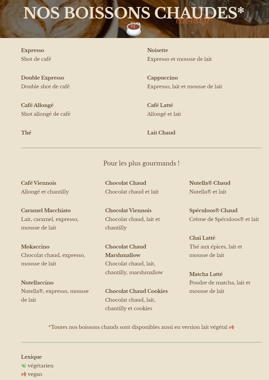 Green Bagel Café — carte page 7