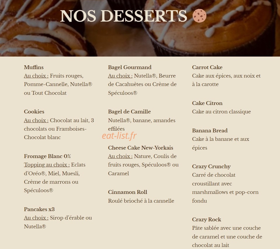 Green Bagel Café — carte page 3